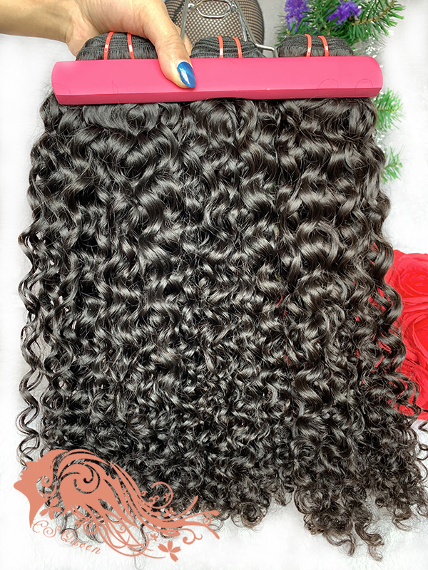 Csqueen Mink hair Exotic wave Hair Weave 2 Bundles with 4 * 4 Transparent lace Closure Brazilian Hair